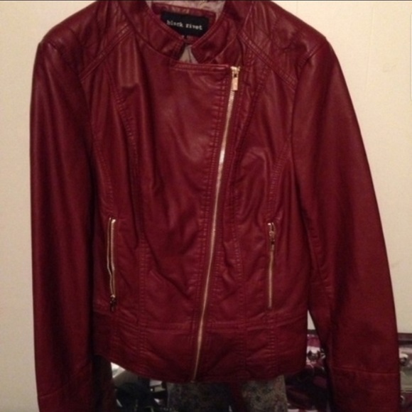 Faux Red Leather Jacket - Picture 2 of 2